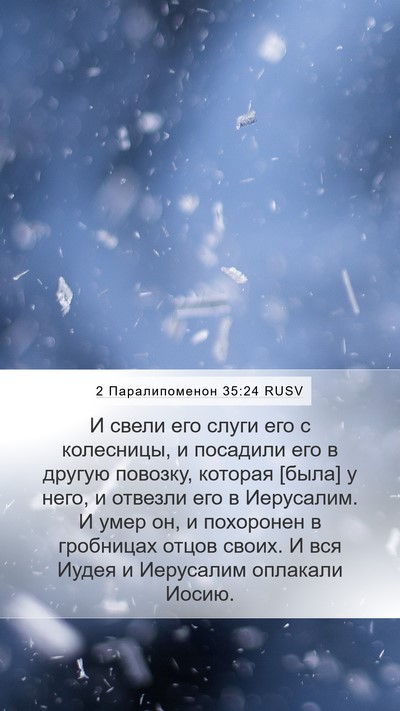 2 Паралипоменон 35:24 RUSV Bible Verse Image