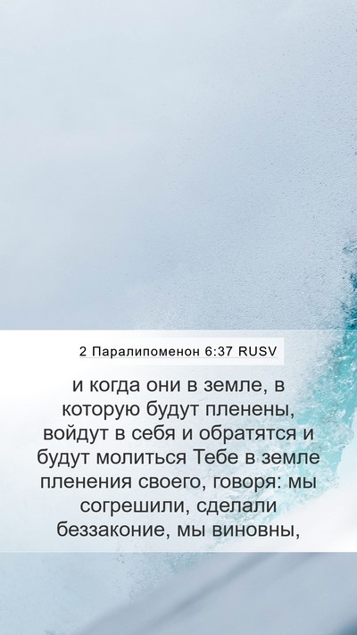 2 Паралипоменон 6:37 RUSV Bible Verse Image