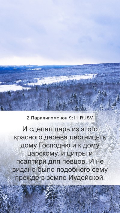 2 Паралипоменон 9:11 RUSV Bible Verse Image