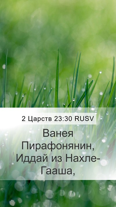 2 Царств 23:30 RUSV Bible Verse Image