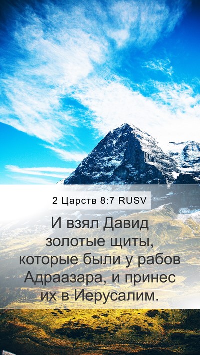 2 Царств 8:7 RUSV Mobile Phone Wallpaper - И взял Давид золотые щиты, - Mobile Bible Verse Wallpaper