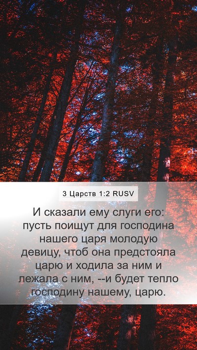 3 Царств 1:2 RUSV Mobile Phone Wallpaper - И сказали ему слуги его: - Mobile Bible Verse Wallpaper