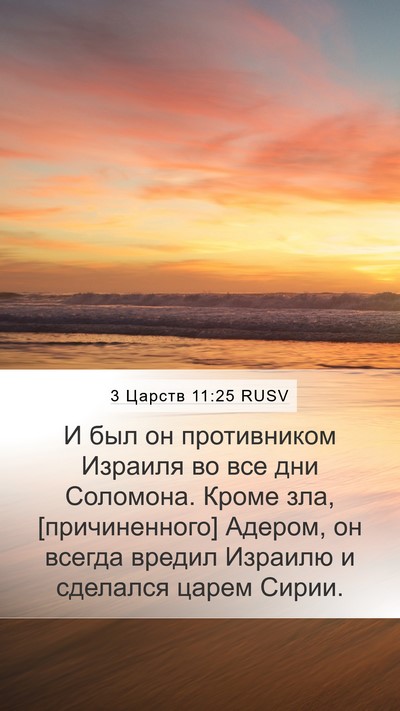 3 Царств 11:25 RUSV Mobile Phone Wallpaper - И был он противником - Mobile Bible Verse Wallpaper