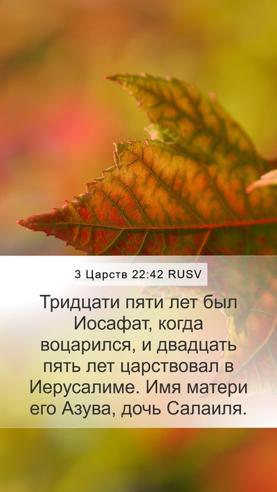 3 Царств 22:42 RUSV Mobile Phone Wallpaper - Тридцати пяти лет был - Mobile Bible Verse Wallpaper