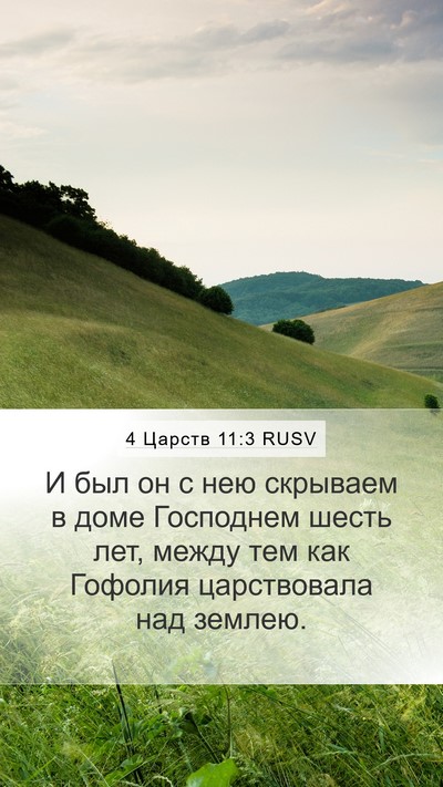 4 Царств 11:3 RUSV Mobile Phone Wallpaper - И был он с нею скрываем в - Mobile Bible Verse Wallpaper