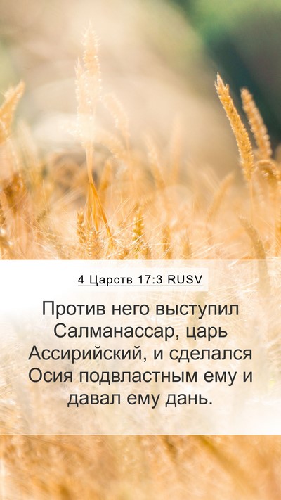 4 Царств 17:3 RUSV Bible Verse Image