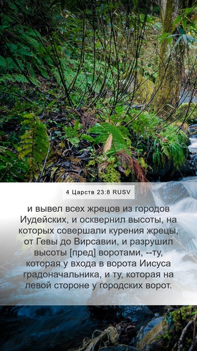 4 Царств 23:8 RUSV Mobile Phone Wallpaper - и вывел всех жрецов из - Mobile Bible Verse Wallpaper