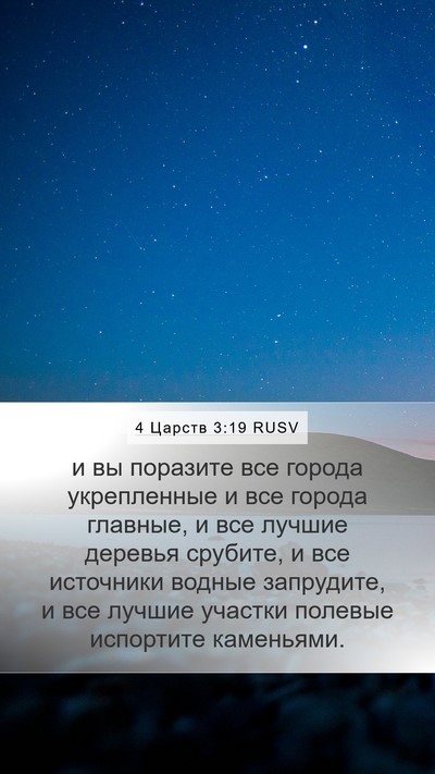 4 Царств 3:19 RUSV Mobile Phone Wallpaper - и вы поразите все города - Mobile Bible Verse Wallpaper