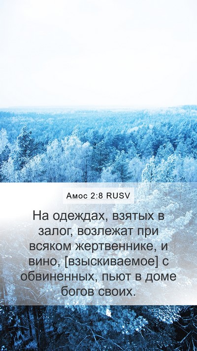 Амос 2:8 RUSV Bible Verse Image