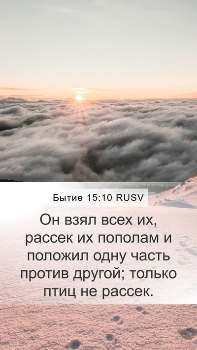 Бытие 15:10 RUSV Mobile Phone Wallpaper - Он взял всех их, рассек их - Mobile Bible Verse Wallpaper