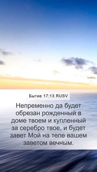 Бытие 17:13 RUSV Mobile Phone Wallpaper - Непременно да будет - Mobile Bible Verse Wallpaper