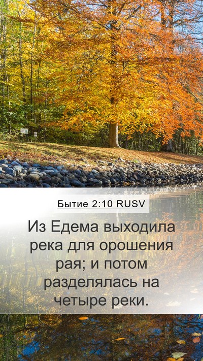 Бытие 2:10 RUSV Mobile Phone Wallpaper - Из Едема выходила река для - Mobile Bible Verse Wallpaper