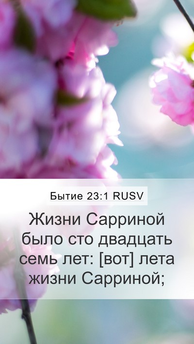 Бытие 23:1 RUSV Mobile Phone Wallpaper - Жизни Сарриной было сто - Mobile Bible Verse Wallpaper
