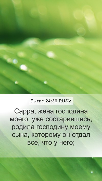 Бытие 24:36 RUSV Bible Verse Image