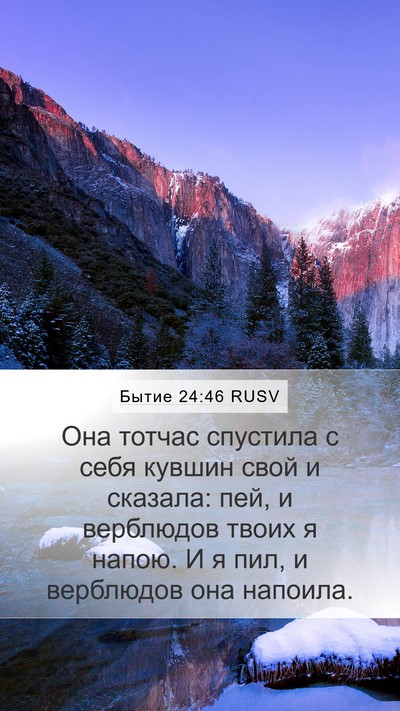 Бытие 24:46 RUSV Mobile Phone Wallpaper - Она тотчас спустила с себя - Mobile Bible Verse Wallpaper