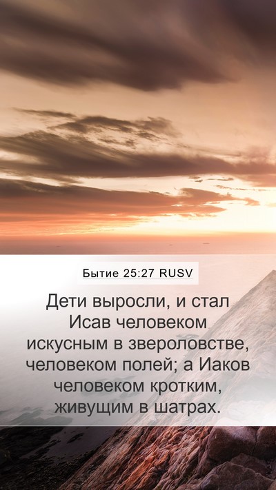Бытие 25:27 RUSV Bible Verse Image