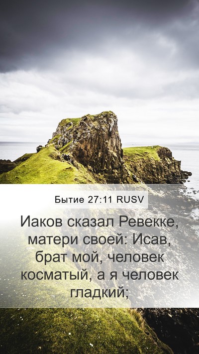 Бытие 27:11 RUSV Mobile Phone Wallpaper - Иаков сказал Ревекке, - Mobile Bible Verse Wallpaper