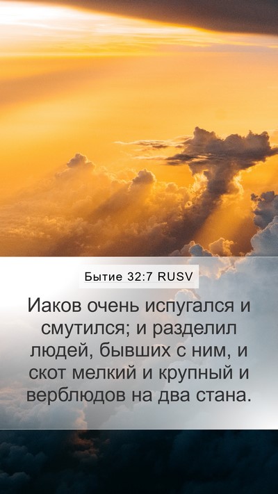 Бытие 32:7 RUSV Mobile Phone Wallpaper - Иаков очень испугался и - Mobile Bible Verse Wallpaper