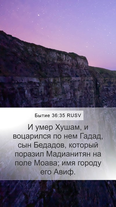 Бытие 36:35 RUSV Bible Verse Image