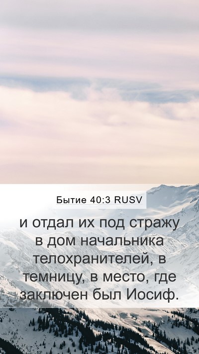 Бытие 40:3 RUSV Mobile Phone Wallpaper - и отдал их под стражу в дом - Mobile Bible Verse Wallpaper