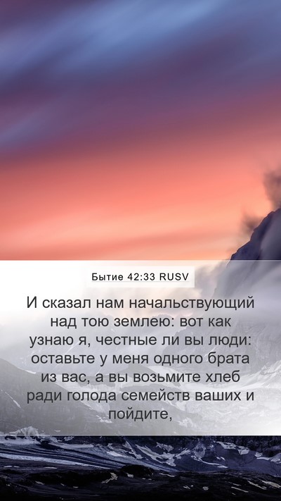 Бытие 42:33 RUSV Bible Verse Image