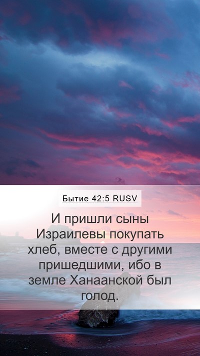 Бытие 42:5 RUSV Bible Verse Image