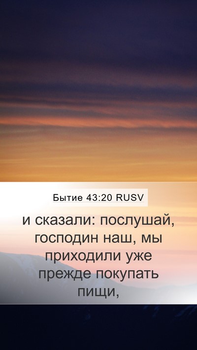 Бытие 43:20 RUSV Bible Verse Image