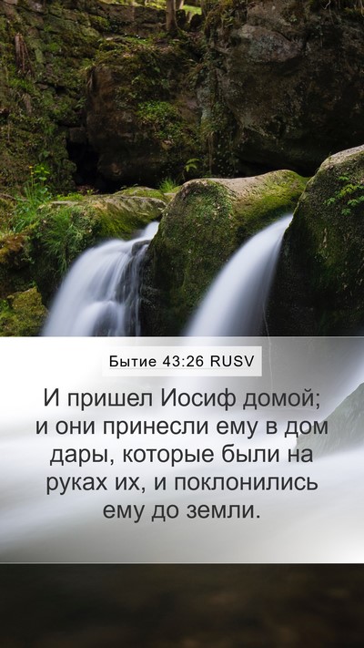 Бытие 43:26 RUSV Bible Verse Image