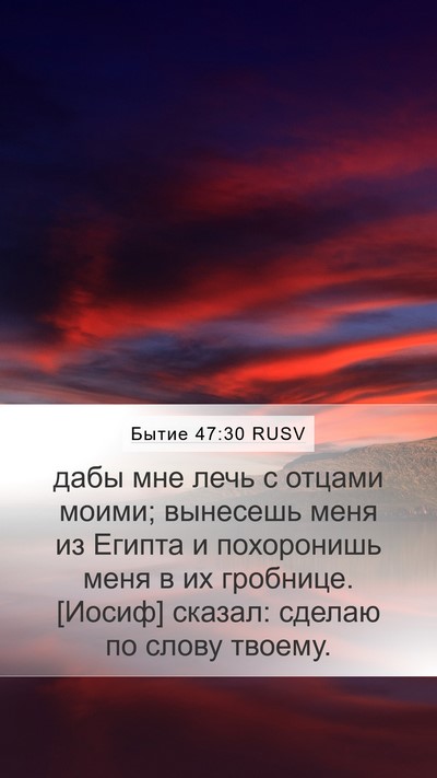Бытие 47:30 RUSV Mobile Phone Wallpaper - дабы мне лечь с отцами - Mobile Bible Verse Wallpaper