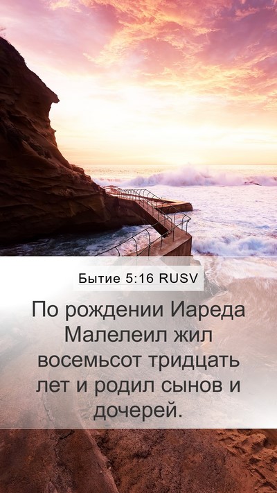 Бытие 5:16 RUSV Mobile Phone Wallpaper - По рождении Иареда - Mobile Bible Verse Wallpaper
