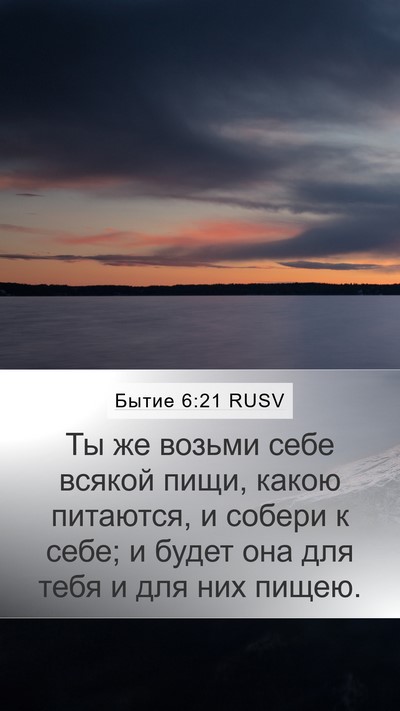 Бытие 6:21 RUSV Mobile Phone Wallpaper - Ты же возьми себе всякой - Mobile Bible Verse Wallpaper