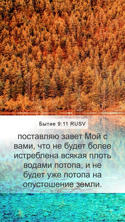 Бытие 9:11 RUSV Mobile Phone Wallpaper - поставляю завет Мой с вами, - Mobile Bible Verse Wallpaper