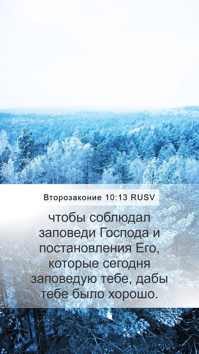 Второзаконие 10:13 RUSV Mobile Phone Wallpaper - чтобы соблюдал заповеди - Mobile Bible Verse Wallpaper
