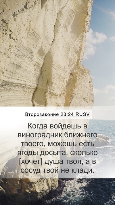 Второзаконие 23:24 RUSV Mobile Phone Wallpaper - Когда войдешь в - Mobile Bible Verse Wallpaper
