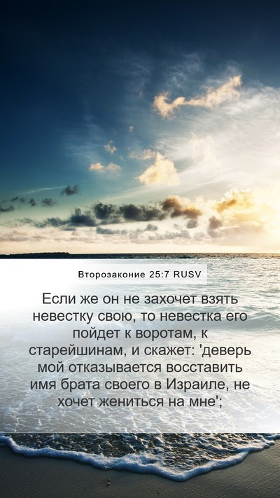 Второзаконие 25:7 RUSV Bible Verse Image