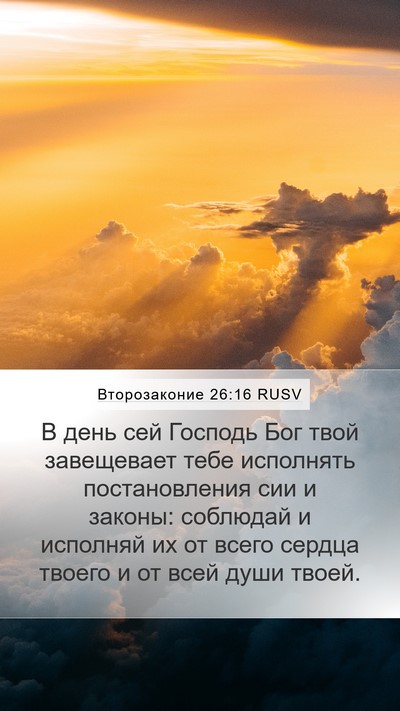 Второзаконие 26:16 RUSV Bible Verse Image