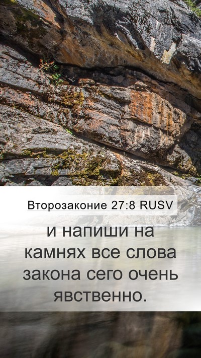 Второзаконие 27:8 RUSV Bible Verse Image