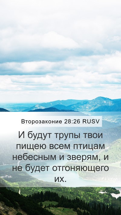 Второзаконие 28:26 RUSV Bible Verse Image