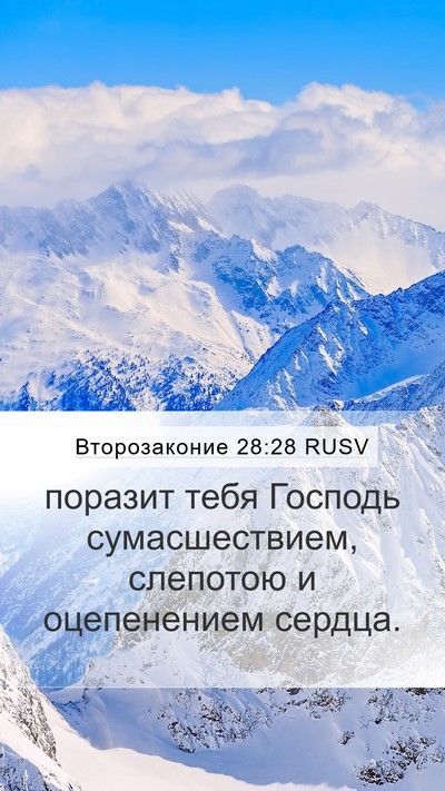 Второзаконие 28:28 RUSV Bible Verse Image
