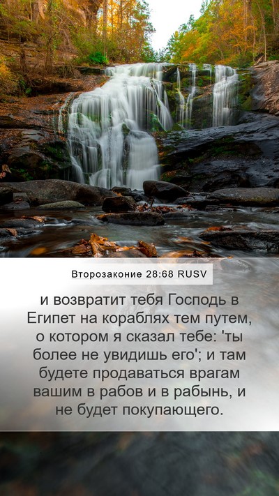 Второзаконие 28:68 RUSV Bible Verse Image
