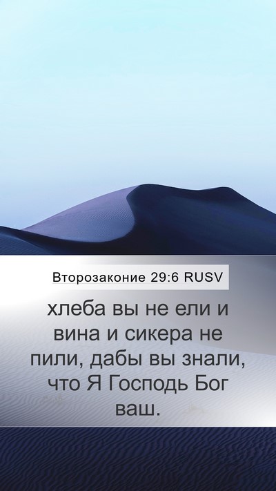 Второзаконие 29:6 RUSV Bible Verse Image