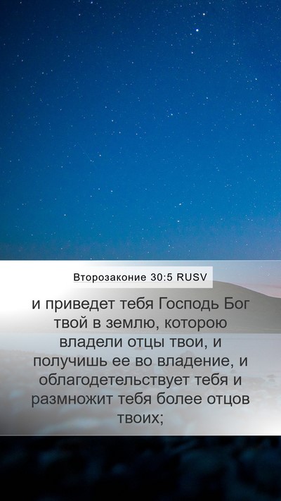 Второзаконие 30:5 RUSV Mobile Phone Wallpaper - и приведет тебя Господь - Mobile Bible Verse Wallpaper