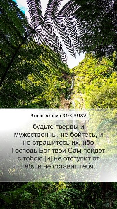 Второзаконие 31:6 RUSV Bible Verse Image