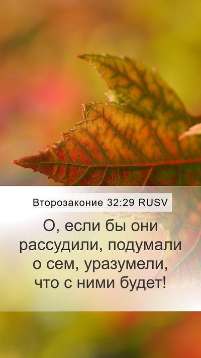 Второзаконие 32:29 RUSV Bible Verse Image
