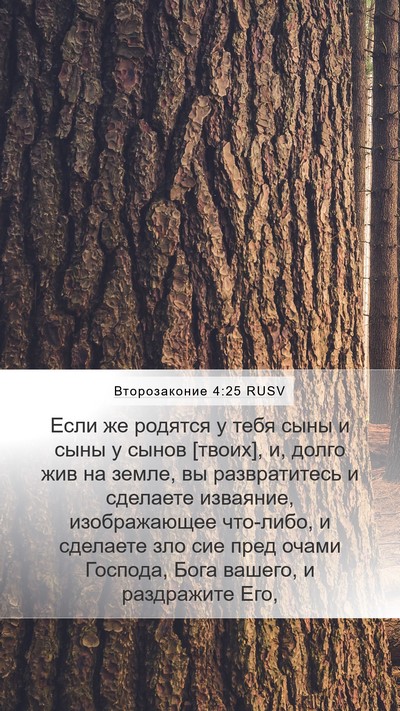 Второзаконие 4:25 RUSV Bible Verse Image