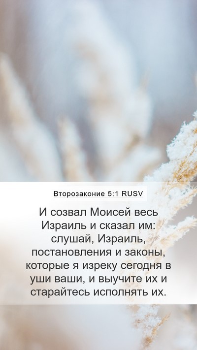 Второзаконие 5:1 RUSV Mobile Phone Wallpaper - И созвал Моисей весь - Mobile Bible Verse Wallpaper