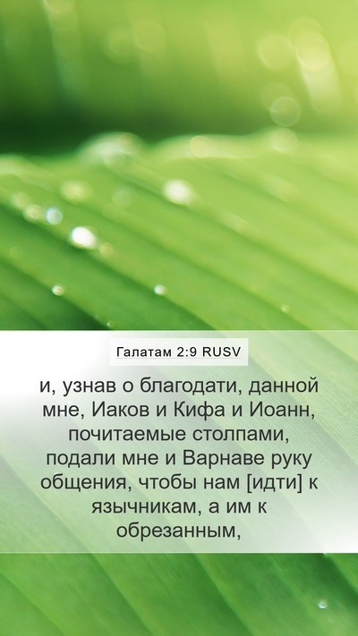 Галатам 2:9 RUSV Bible Verse Image