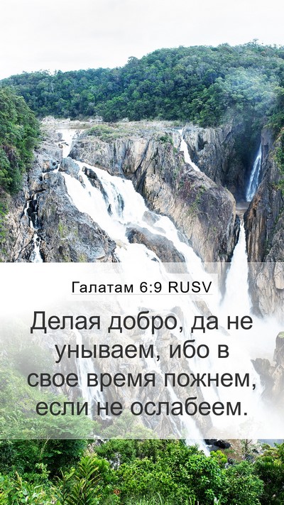 Галатам 6:9 RUSV Bible Verse Image