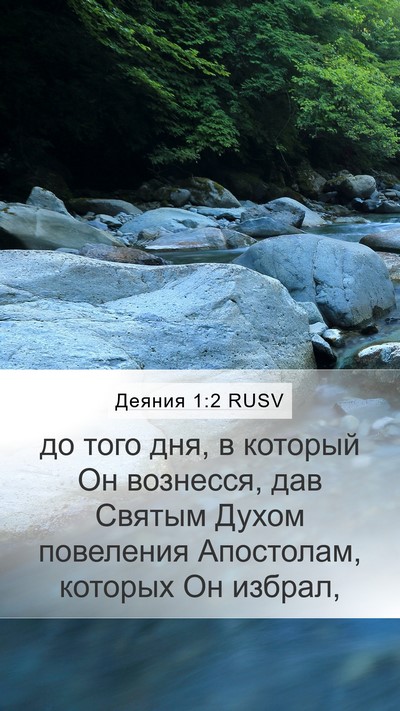 Деяния 1:2 RUSV Mobile Phone Wallpaper - до того дня, в который Он - Mobile Bible Verse Wallpaper