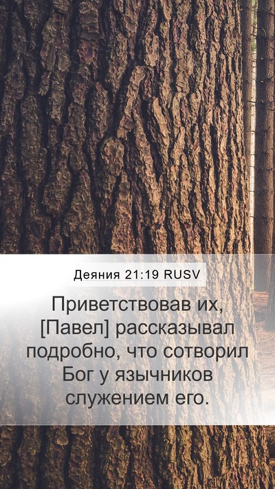 Деяния 21:19 RUSV Bible Verse Image